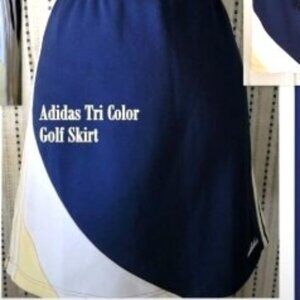 NWT Adidas Performance Golf Skirt | Tricolor Navy Blue White Yellow | Size M